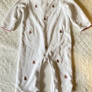 Janie and Jack White One Piece with Bear Accents